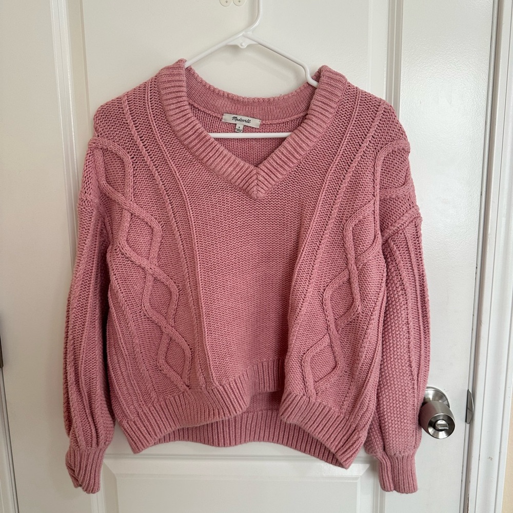 Madewell Mauve Chunky Knit Sweater